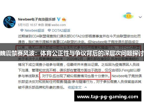 魏震禁赛风波：体育公正性与争议背后的深层次问题探讨